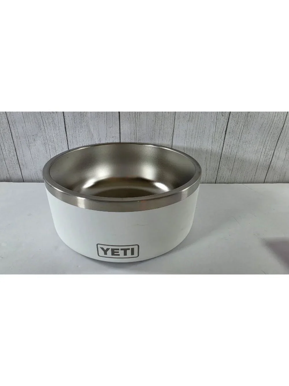 YETI BOOMER 8 STAINLESS STEEL DOG BOWL WHITE NON-SLIP FOOD WATER DISH 64 OZ